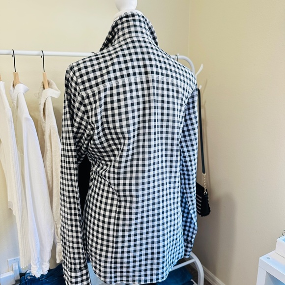J. Crew | black & white gingham The Perfect Shirt sz. S - Picture 5 of 9